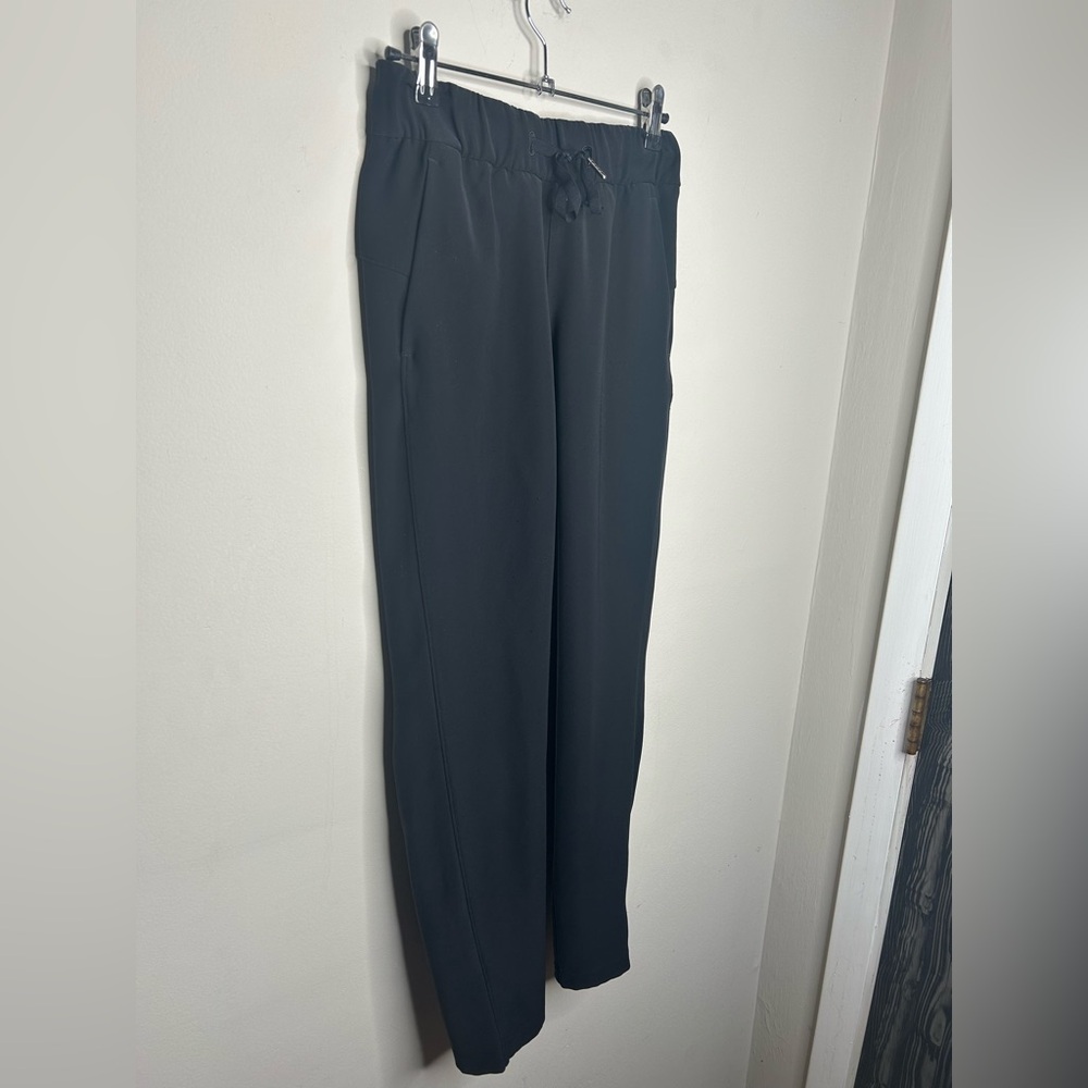 Lululemon On The Fly Pant Woven 27" Black Straight Leg Scrub Pant Drawstring 2 - Picture 3 of 14